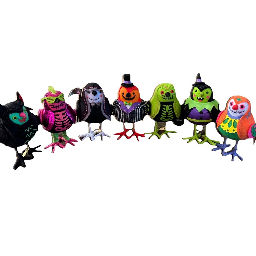 Target 2024 Hyde & EEK! Featherly Friends‎ Halloween Fabric Birds SET OF 7